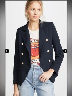 Lioness Lioness Palermo Blazer Black Double-Breasted Blazer with Gold Buttons S